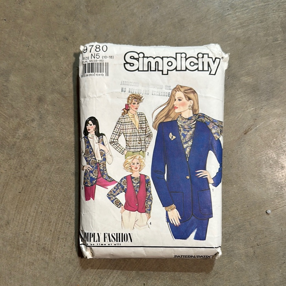 Vintage Simplicity Women's Jacket Pattern